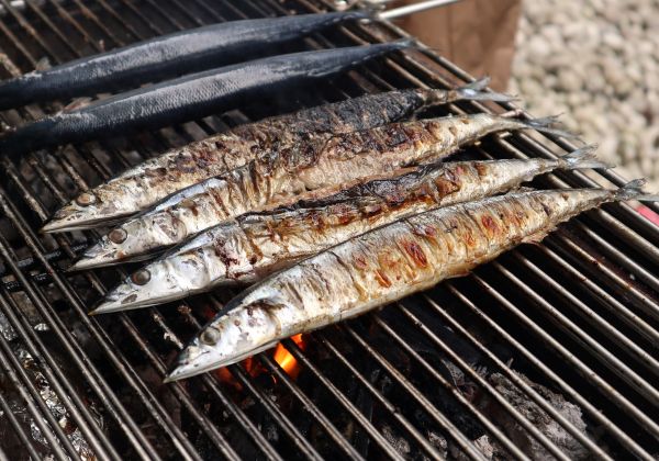 炭火焼の秋刀魚を味わっていただきました