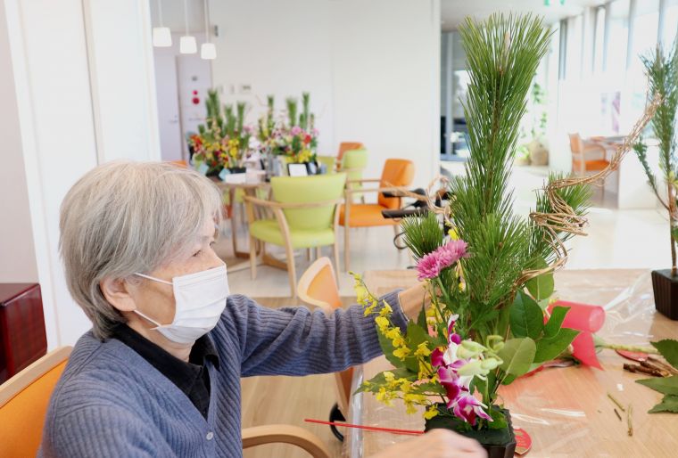 お正月の生け花