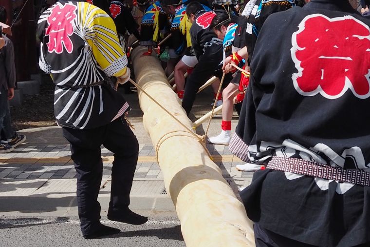 水上船山神社の御柱祭見学